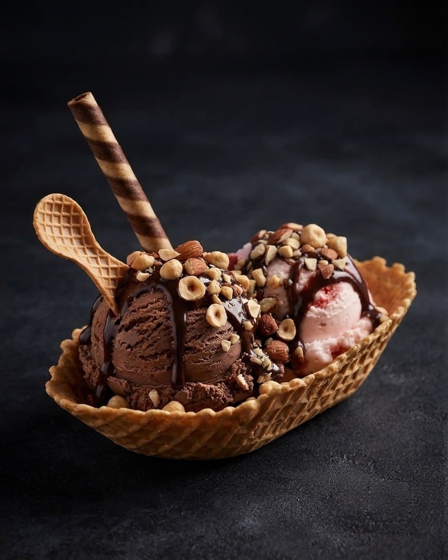 Waffle Boat from the Janushan Ice Cream menu